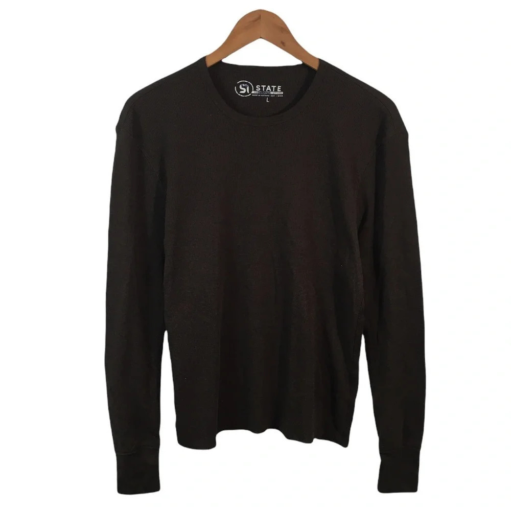 LS178 Mens RAW STATE Vintage Rogue Apparel Long Sleeve Thermal Shirt L
